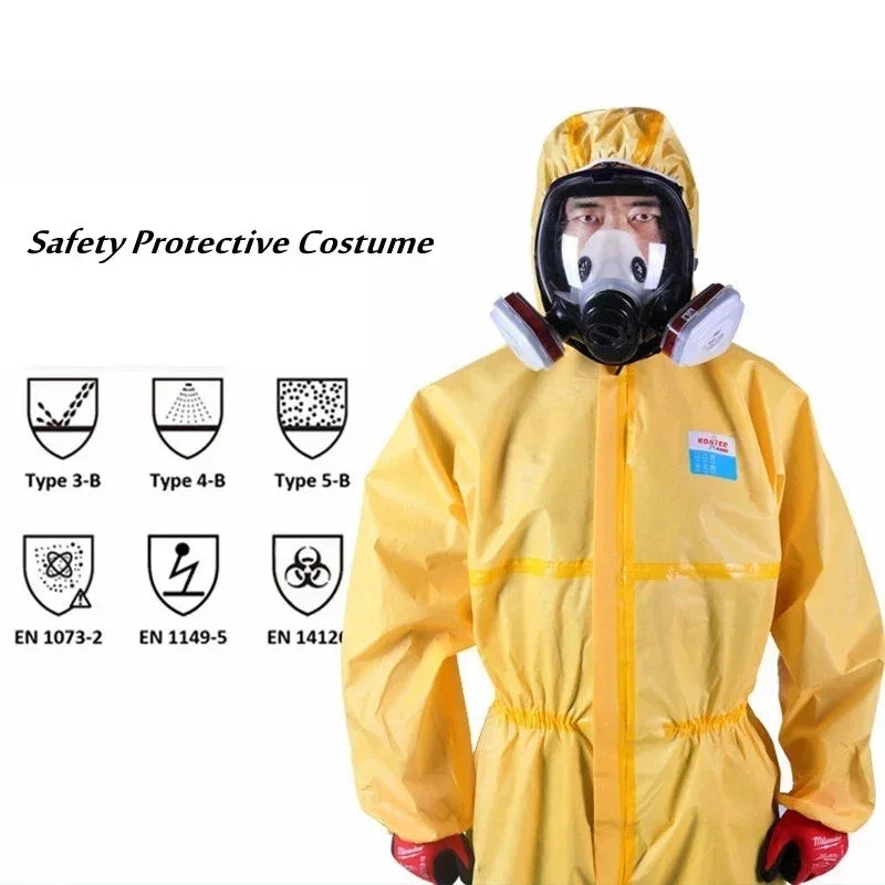 Protective Clothing Hazardous Chemical Liquid Sulfuric Acid And Alkali Resistant Protection One Piece Chemical Work Coverall