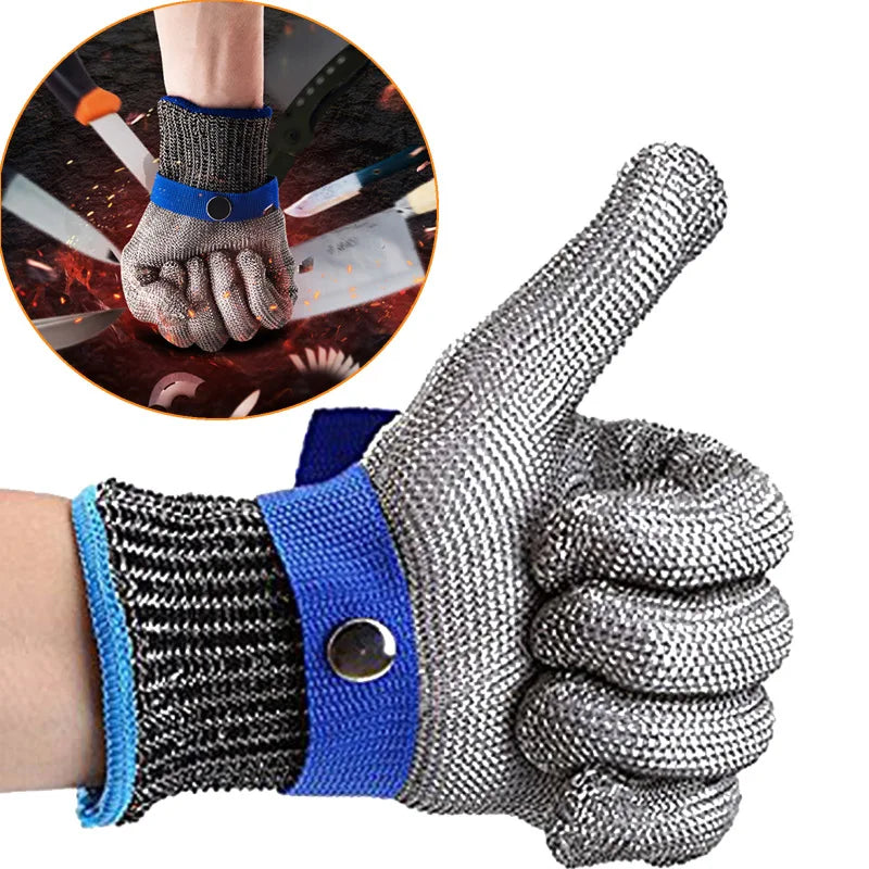 Stainless Steel Gloves Anticut Safety Cut Resistant Hand Protective Metal Glove Meat Mesh For Butcher Wire Knife Proof Cut Glove