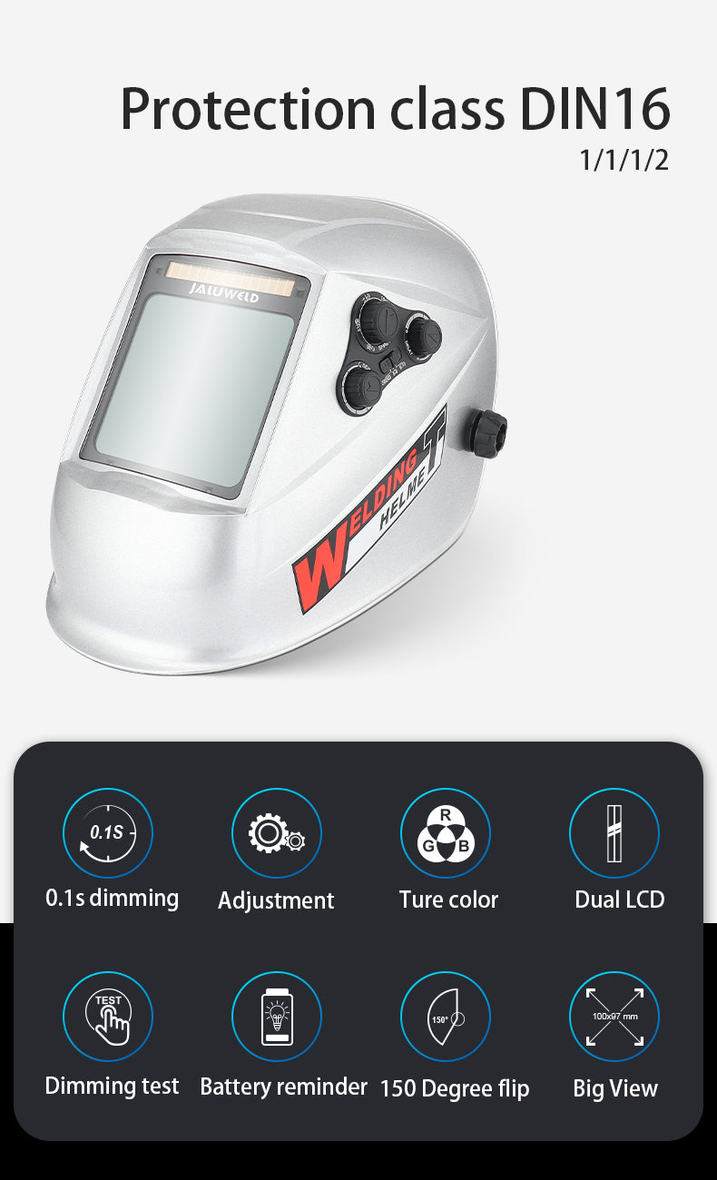 Welding Helmet Automatic Dimming Welding Mask Large View True Color Auto Darkening Welding Facemask for Arc mask weld goggles