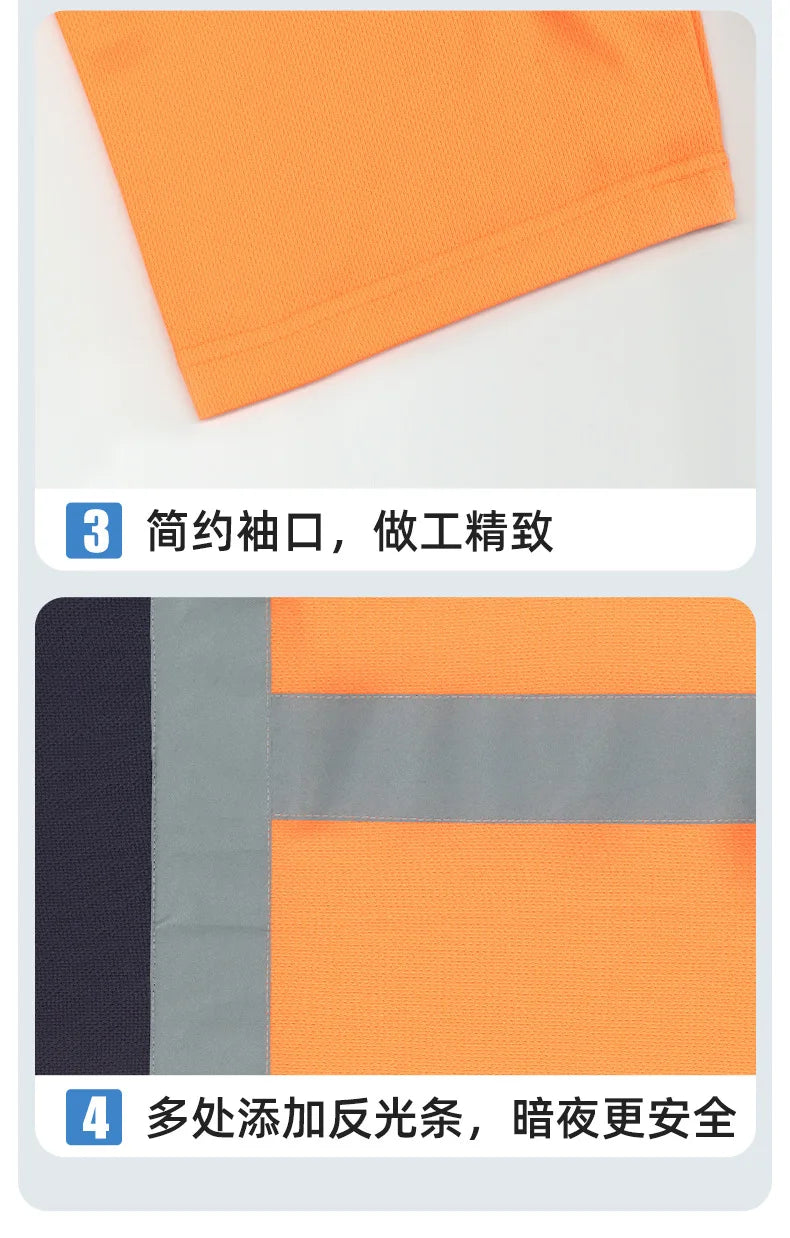 Hi Vis safety work clothes polo shirt safety Cargo pants work trousers Mechanic's repairman Working Shirt with trousers Coverall