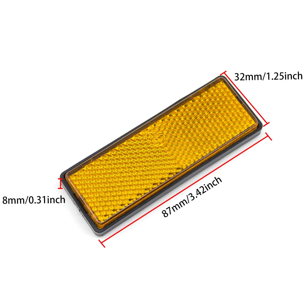 2PCS Self Adhesive Reflector Rectangular Round Safety Mark Signal Strip Position Reflective Car Carriers Trailer Motorcycle Bus