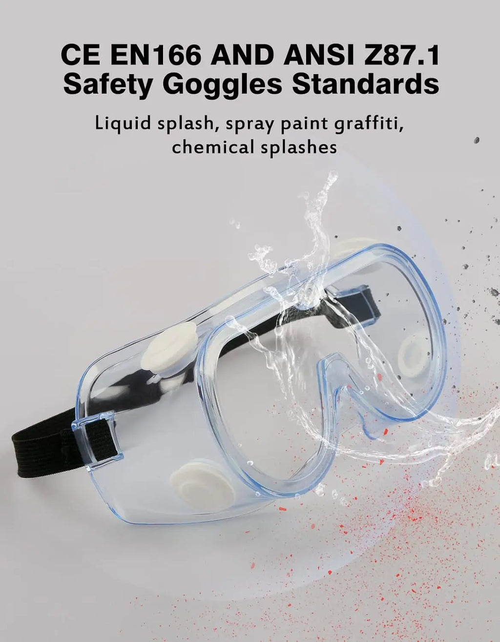 ANSI Z87.1 Safety Goggles, Anti-Fog Protective Lab Glasses, Eye Protection for Work