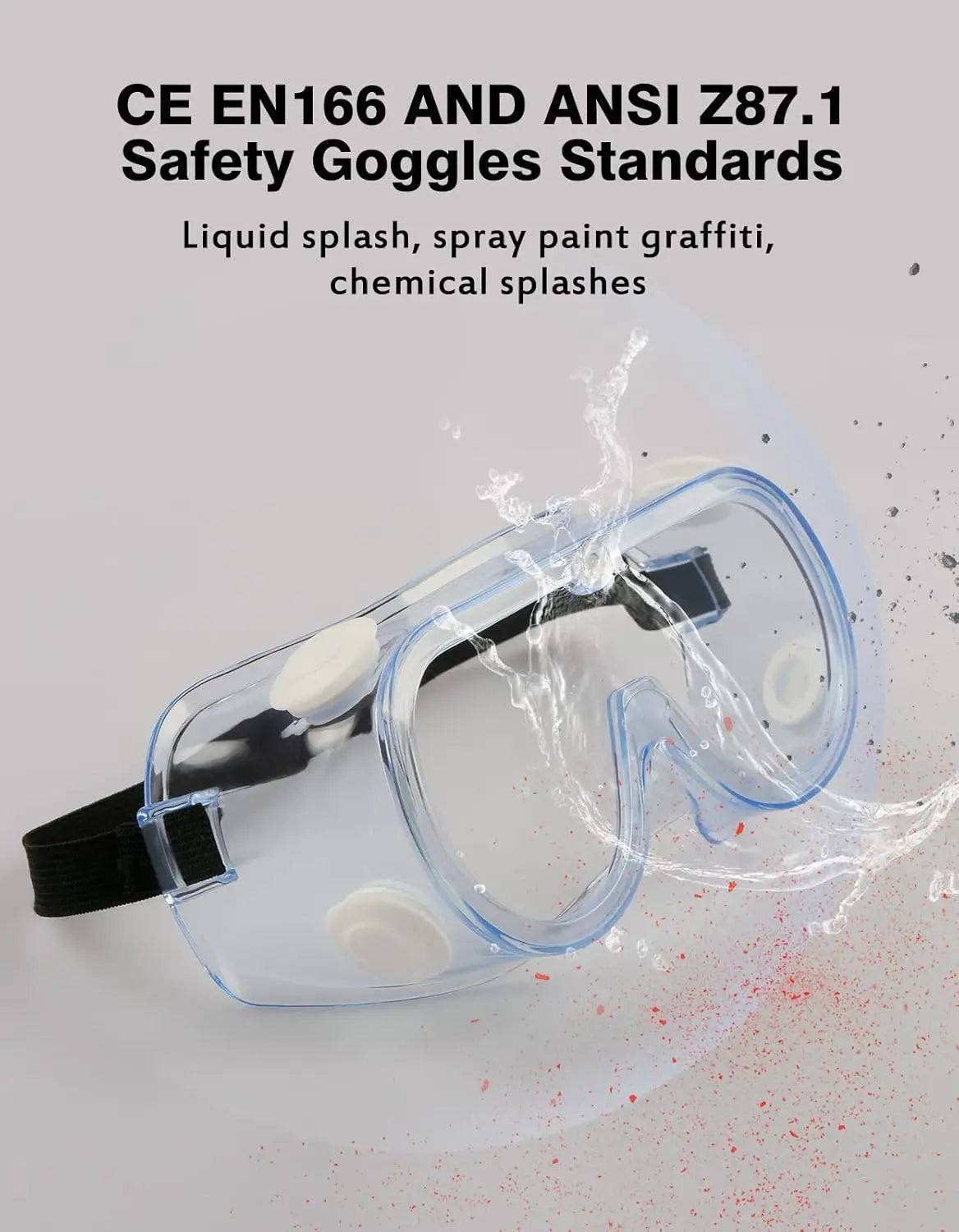 ANSI Z87.1 Safety Goggles, Anti-Fog Protective Lab Glasses, Eye Protection for Work