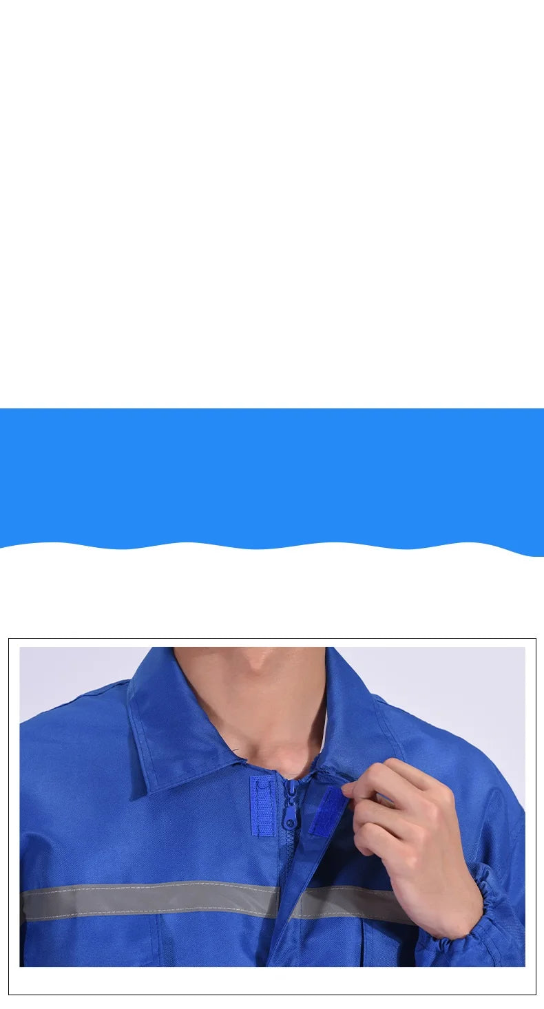 Reflective safety work overall Hi VIS painter working jumpsuit auto repairman mechanical labor coverall warehouse staff coverall