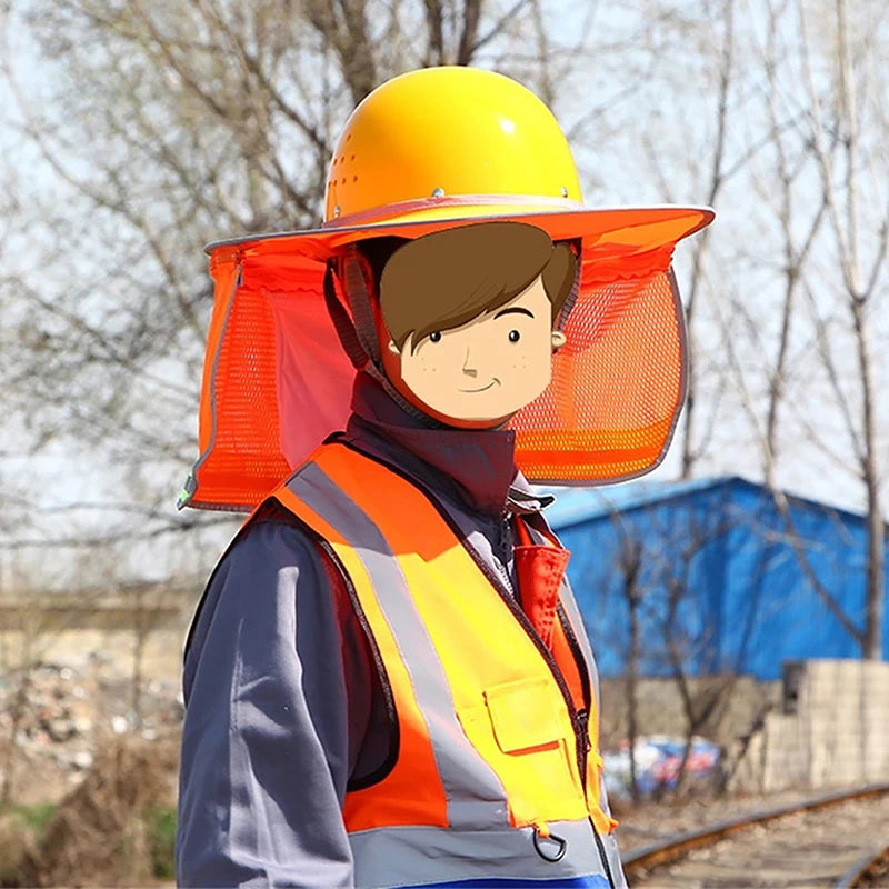 Summer Sun Shade Safety Hard Hat Neck Shield Helmets Reflective Hat Brim Reflective Cap Cover for Construction Workers
