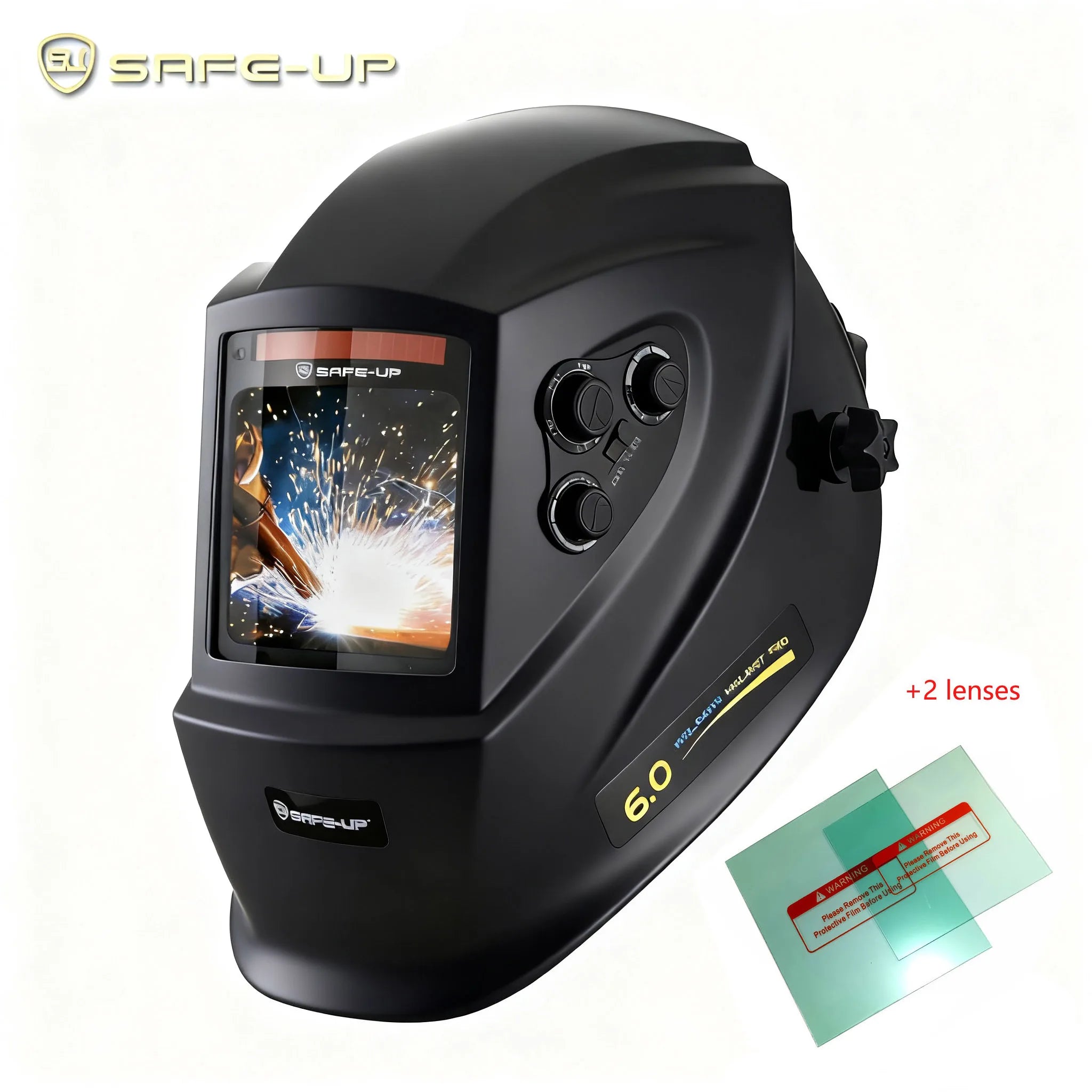 CE Welding Mask Auto Darkening Welding Helmet Large View 3.93"×3.81" True Color 4 Sensors for MIG TIG Welder Machine 1/1/1/1