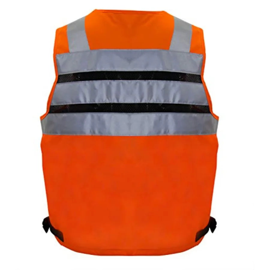 SUXIBIP 10 Pockets Safety Vest for Men and Women High Visibility vest with 3M Reflective Strips Oxford Fabric