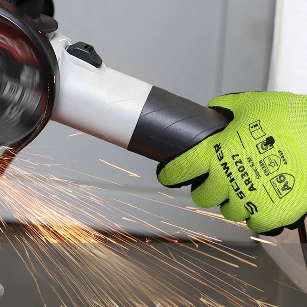 A6 Cut Resistant Gloves Steel Wire Anti-Cut Puncture Proof Anti-Slip Breathable Work Safety Gloves for Construction