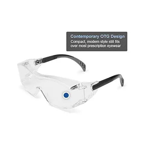 Over-The-Glass Safety Glasses with Gray Lens, Adjustable Fit, ANSI Z87.1+ Certified for Eye Protection