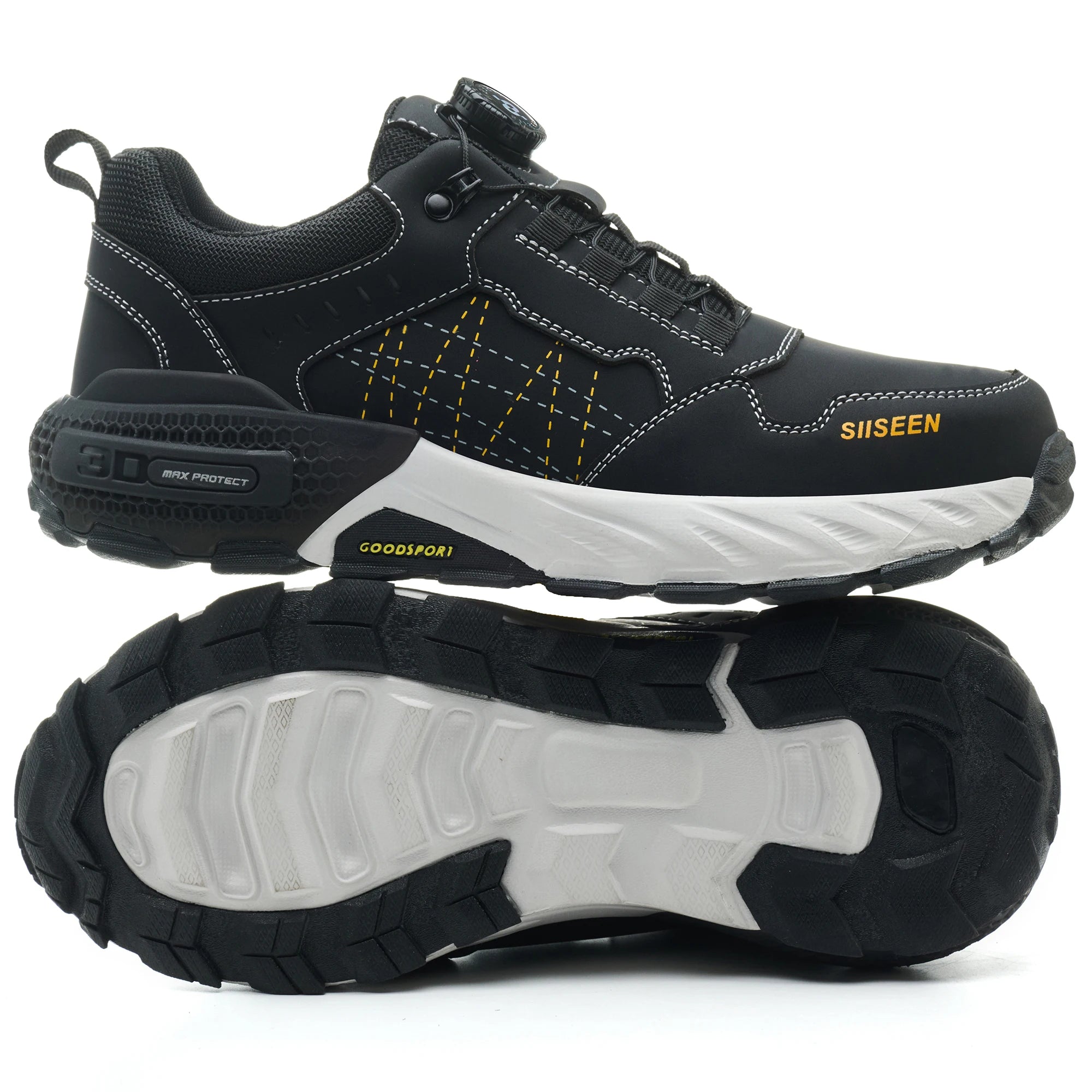 Men's Steel Toe Safety Shoes Anti-Puncture Anti-Slip Wear-Resistant Industrial Work Footwear Fashionable Men's Foot Protection