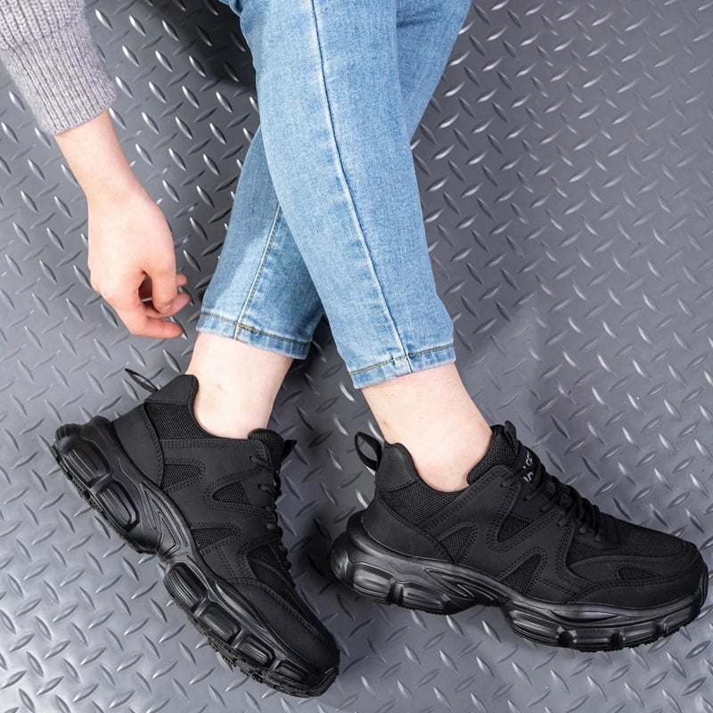 Women Safety Shoes Steel Toe Anti- Crush Lightweight Comfortable Anti- Slip Slip- Resistant Work Boots for Factory Floor