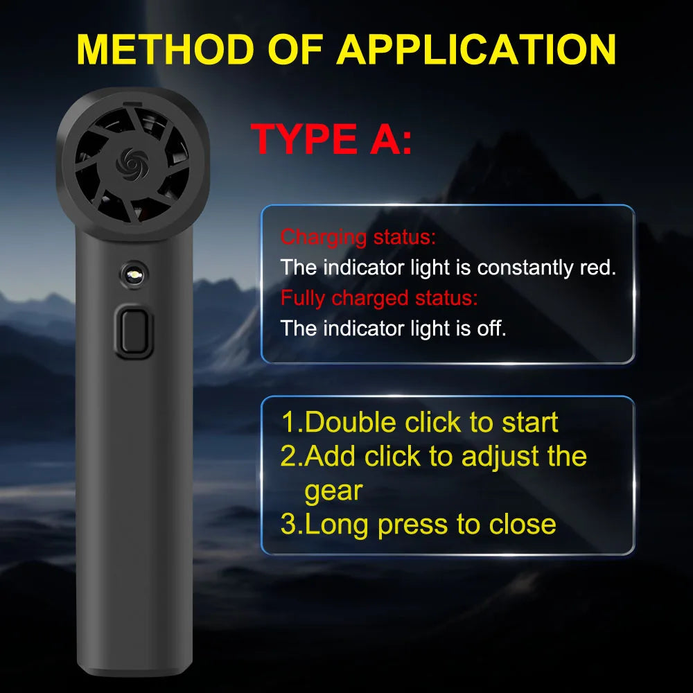 Portable Air Compressor For Car Snow Blowing Dust Removal Turbo Blower Fan Air Duster Camping BBQ Blower Inflator 130/150K RPM