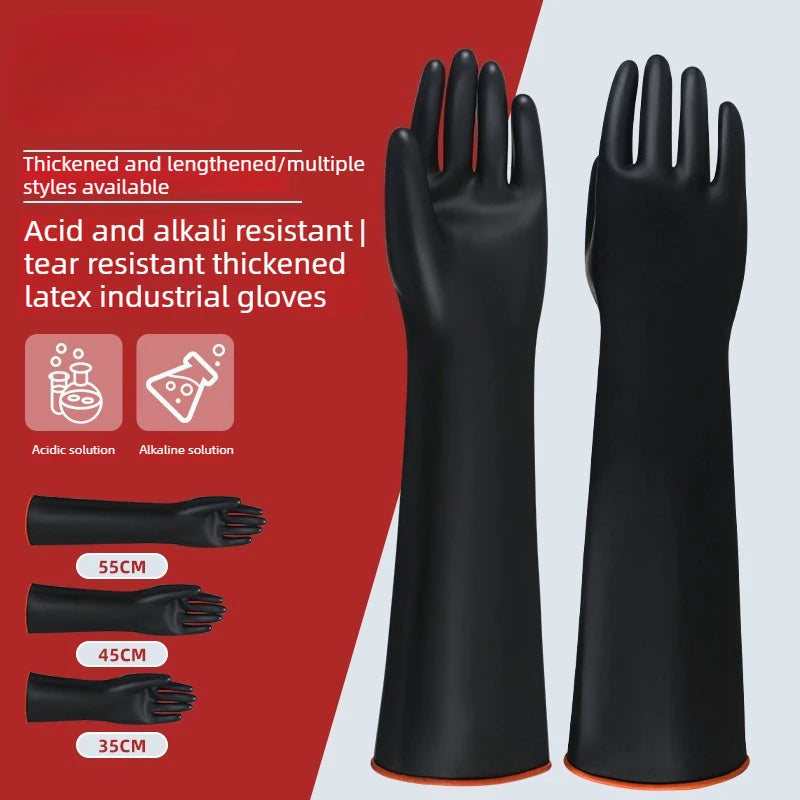 35-55cm Heavy Duty Waterproof Latex Gloves Chemical Resistant Acid Oil Resistant for Home Industry Factory Work Safety Gloves