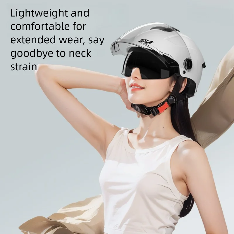 Double Lens Electric Motorcycle Helmet Electric Bike Half Helmet Summer Sun Protection Safety Helmet For Women Men