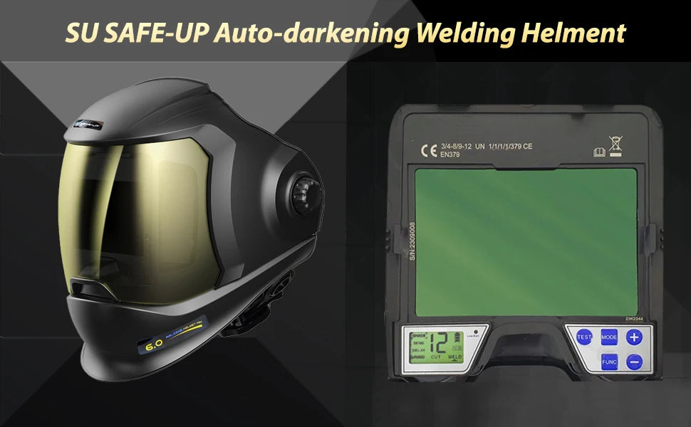 SAFEUP Professional Welding Helmet EN379 1111 for TIG MIG MAG MMA True Color Auto Darkening Welding Hood Flip UP Cap Mask Welder