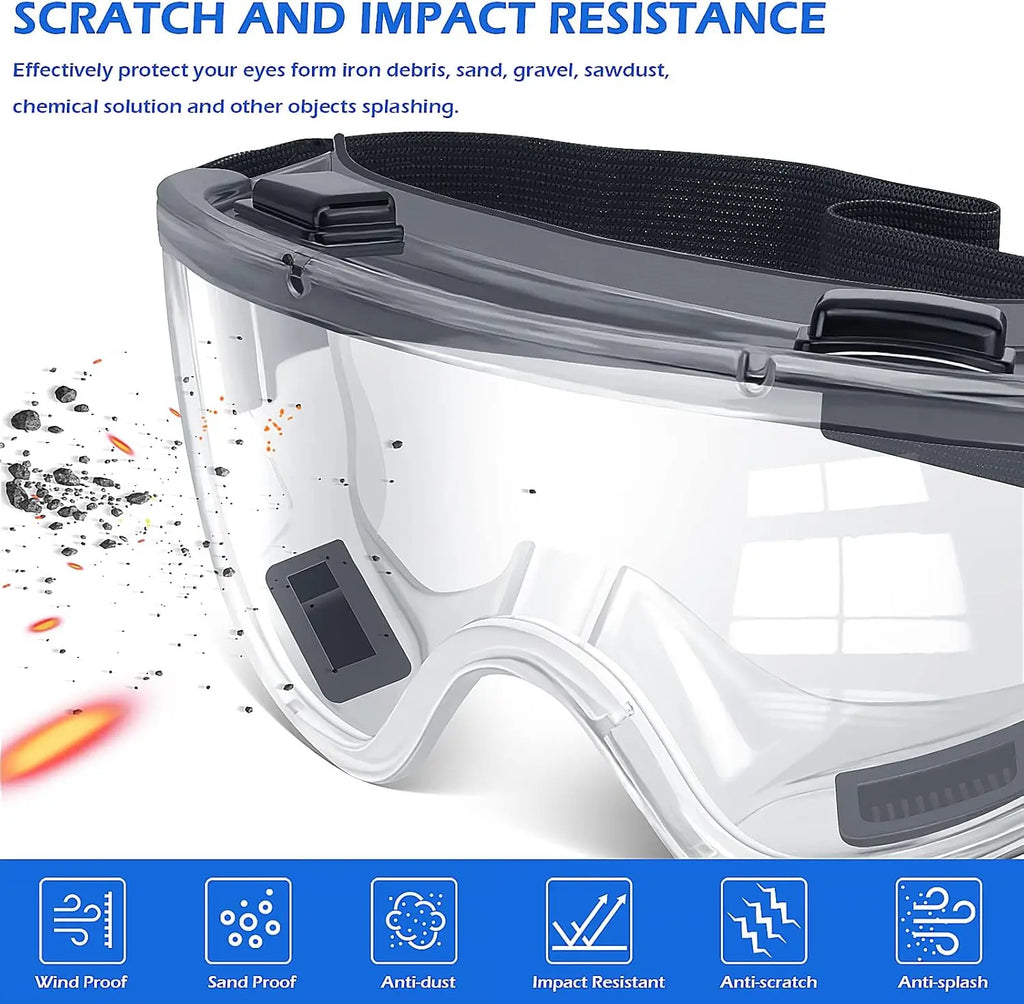 Safety Goggles ANSI Z87.1 Anti-Fog Protective Glasses for Men Women Lab Eye Protection