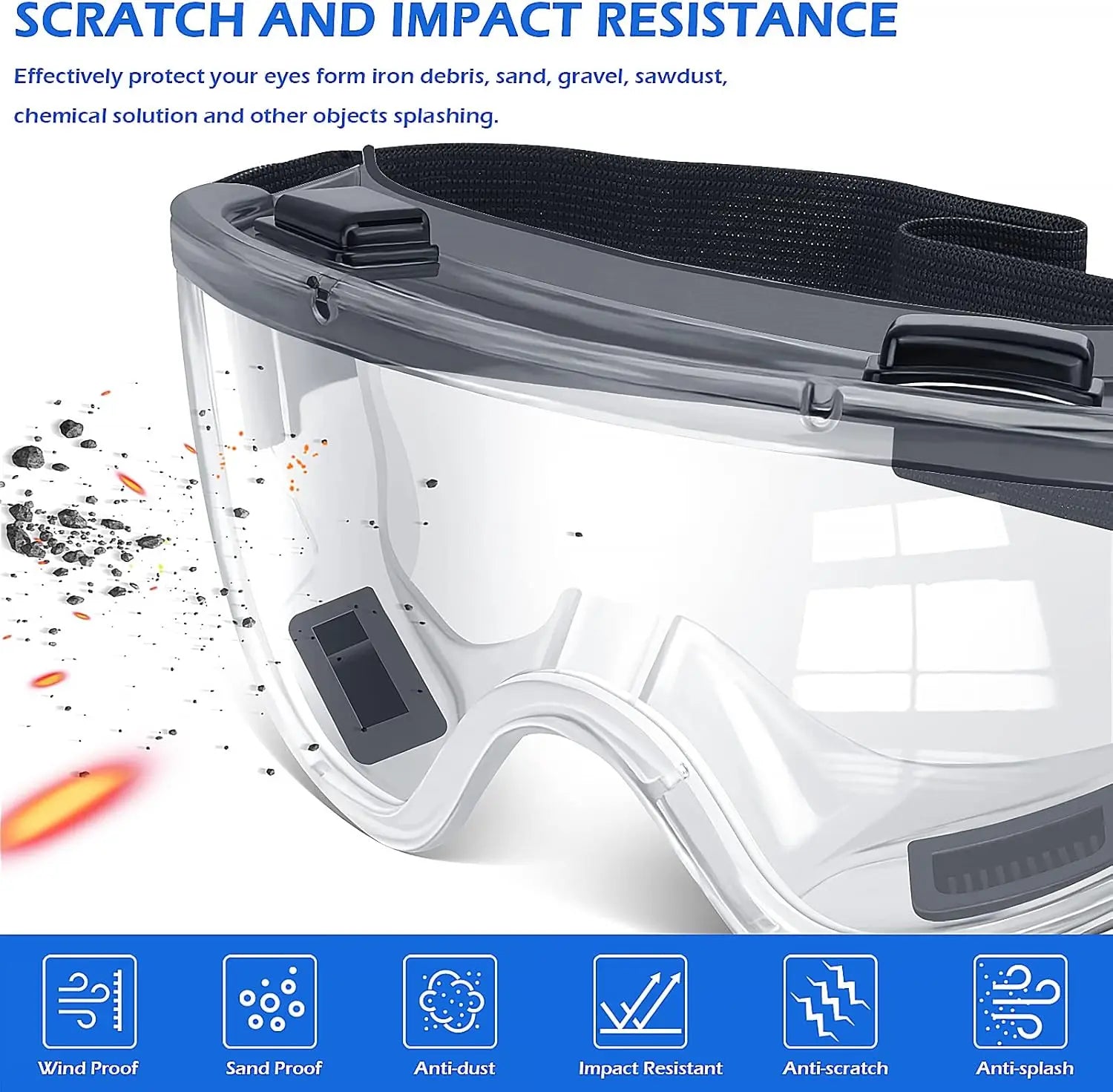 Safety Goggles ANSI Z87.1 Anti-Fog Protective Glasses for Men Women Lab Eye Protection