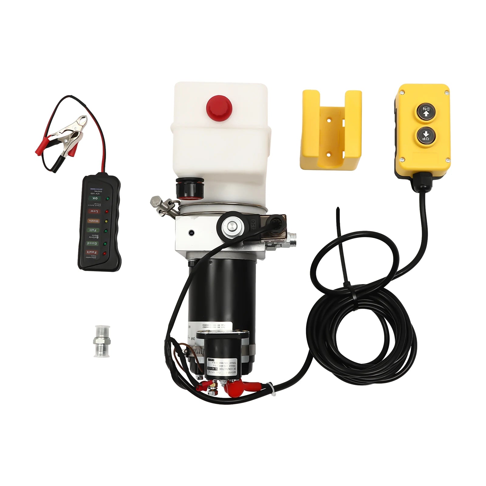 Hydraulic Pump for Dump Trailer, 12V Hydraulic Power Unit , 800W Single Acting Dump Truck Hydraulic Pump Remote Control 1.5L