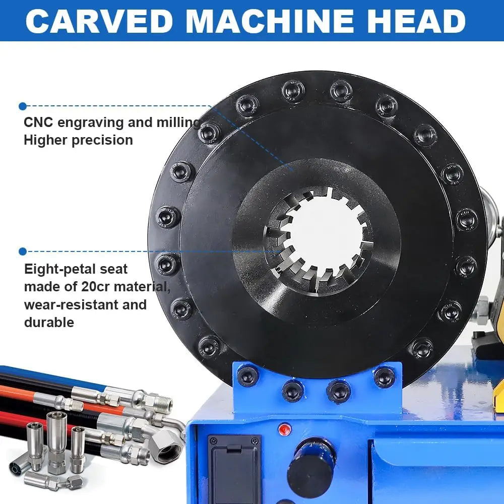 Hydraulic Hose Crimper Mchine with 8 Sets of Dies Manual Hose Crimping Tool, High Pressure Handheld Shrink Tube Machine