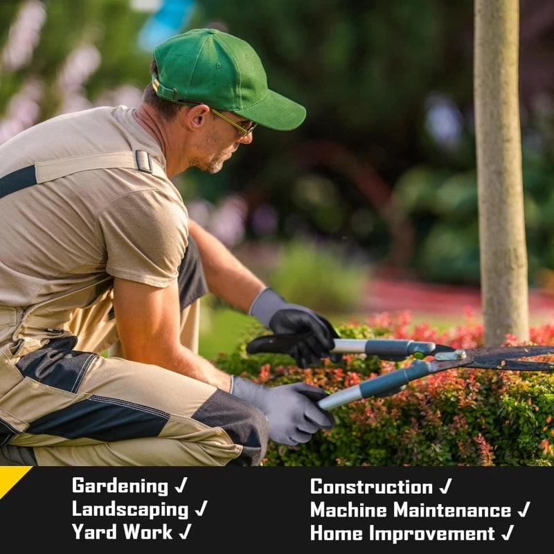 Gardening Work Gloves Microfoam Nitrile Coated Touchscreen Nylon Safety Gloves with Grip for Men Yard Lawn Mechanic Constructio