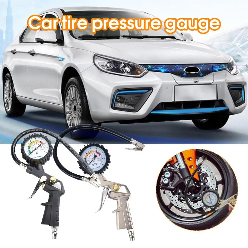 Auto Tire Pressure Gauge Pressure Gun Type For Air Compressor Car Motorcycle SUV Inflator Pump Tire Repair Tool