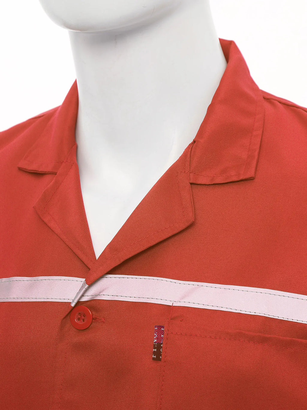 Mens Womens Factory Workshop Uniform Long Sleeve Pockets Button-up Coverall Reflective Strips Long Workwear Wear-resistant Coat