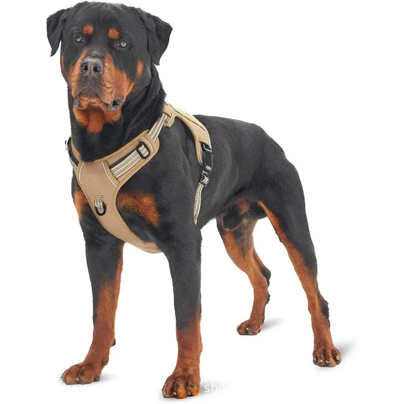 dog Harnesses Outdoor Pet Tactical Harness Safety Reflective Dog Vest Adjustable Mesh Leash with Handle
