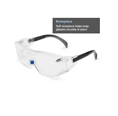 Over-The-Glass Safety Glasses with Gray Lens, Adjustable Fit, ANSI Z87.1+ Certified for Eye Protection