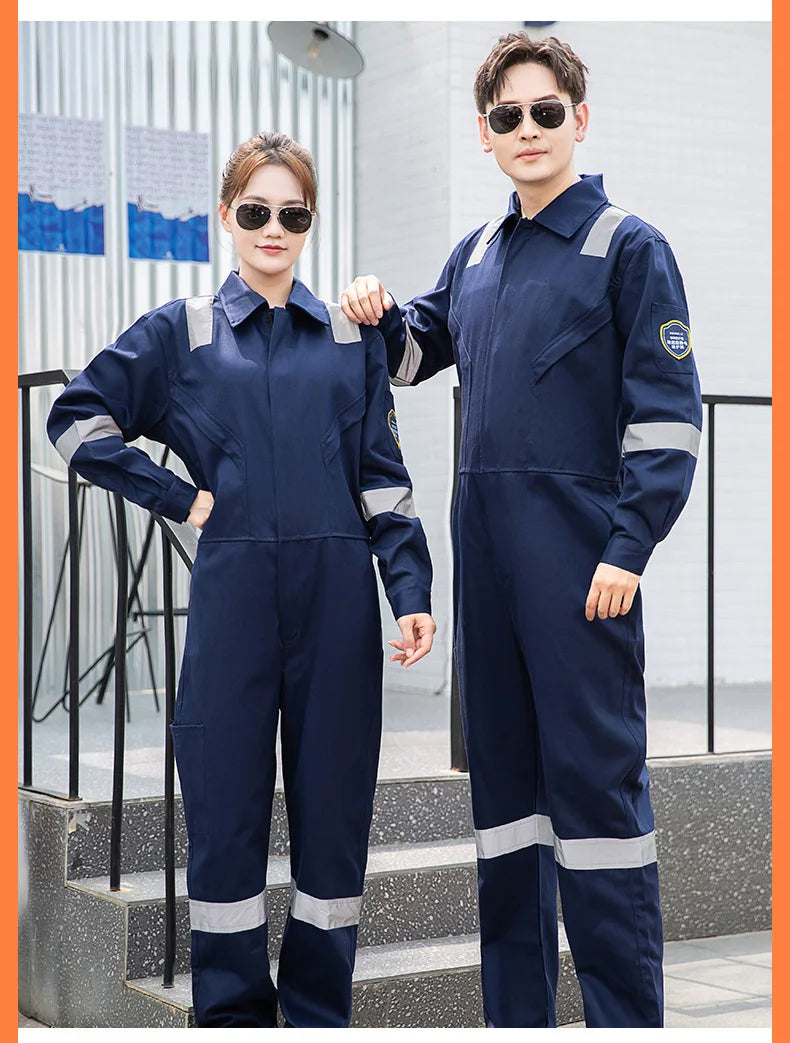 High Temperature Resistant Uniform Anti-static Flame Resistant Coveralls Hi Vis Safe Clothing Cotton Work Overall Welding Suit