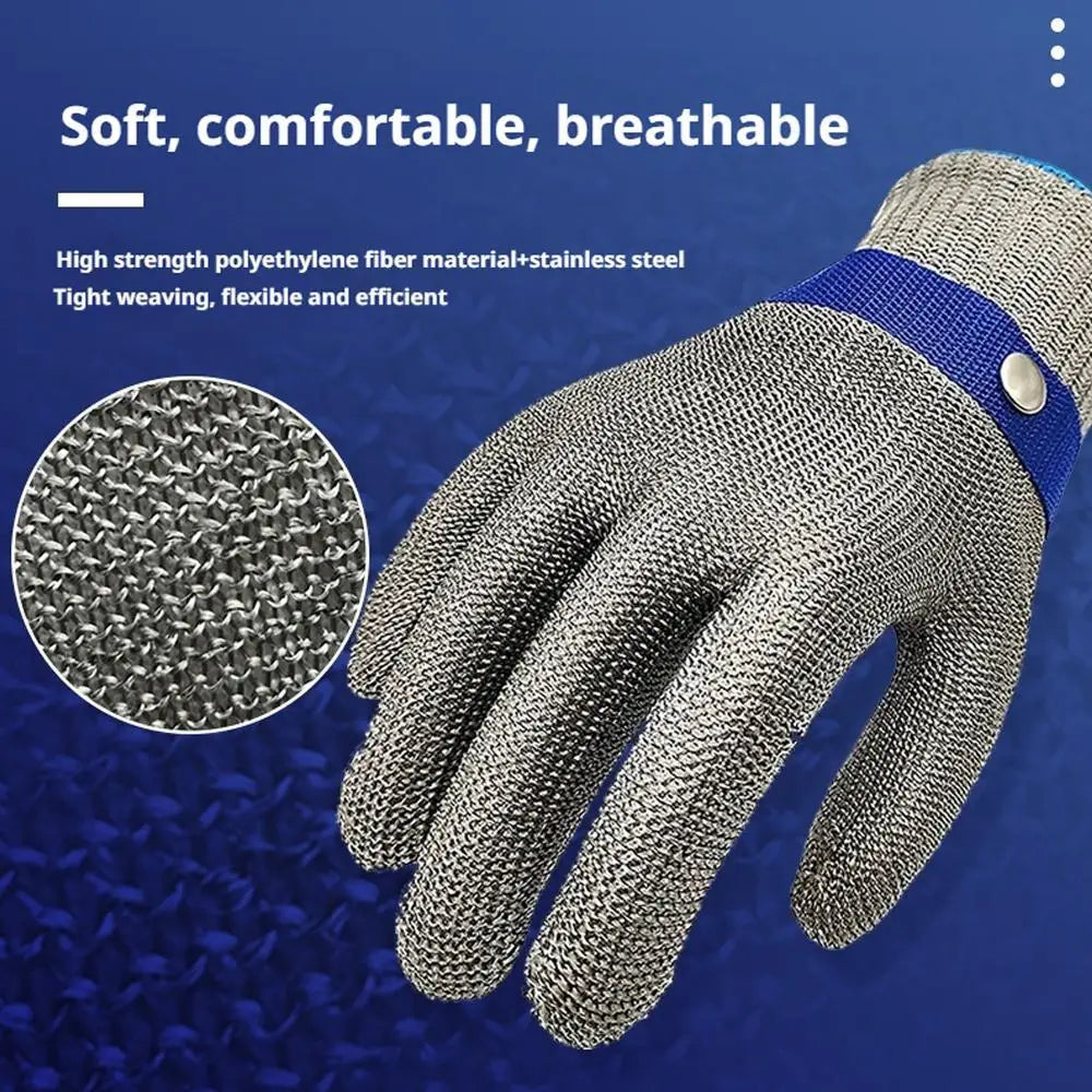 Anti-cut Gloves Safety Cut Proof Stab Resistant Stainless Steel Wire Metal Mesh Butcher Hand Protect Meat Cut-Resistant Gloves