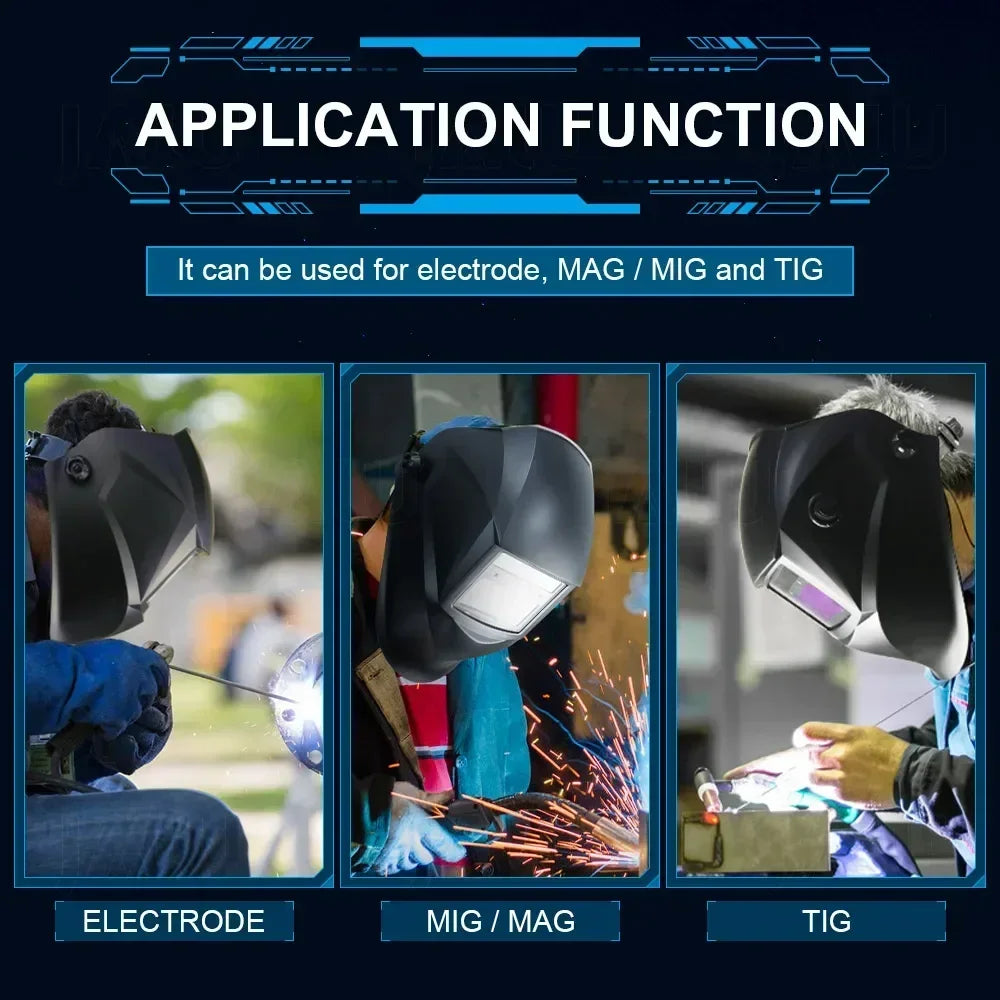 Welding mask Solar Automatic Li battery Electric DIN4/9-13 TIG MIG Welding helmet Auto Darkening Welding Mask