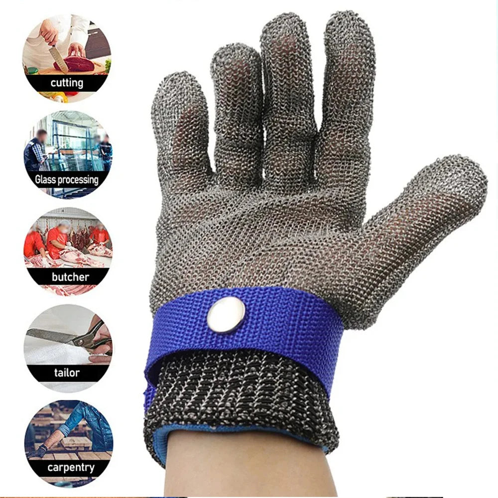 Stainless Steel Gloves Anticut Safety Cut Resistant Hand Protective Metal Glove Meat Mesh For Butcher Wire Knife Proof Cut Glove