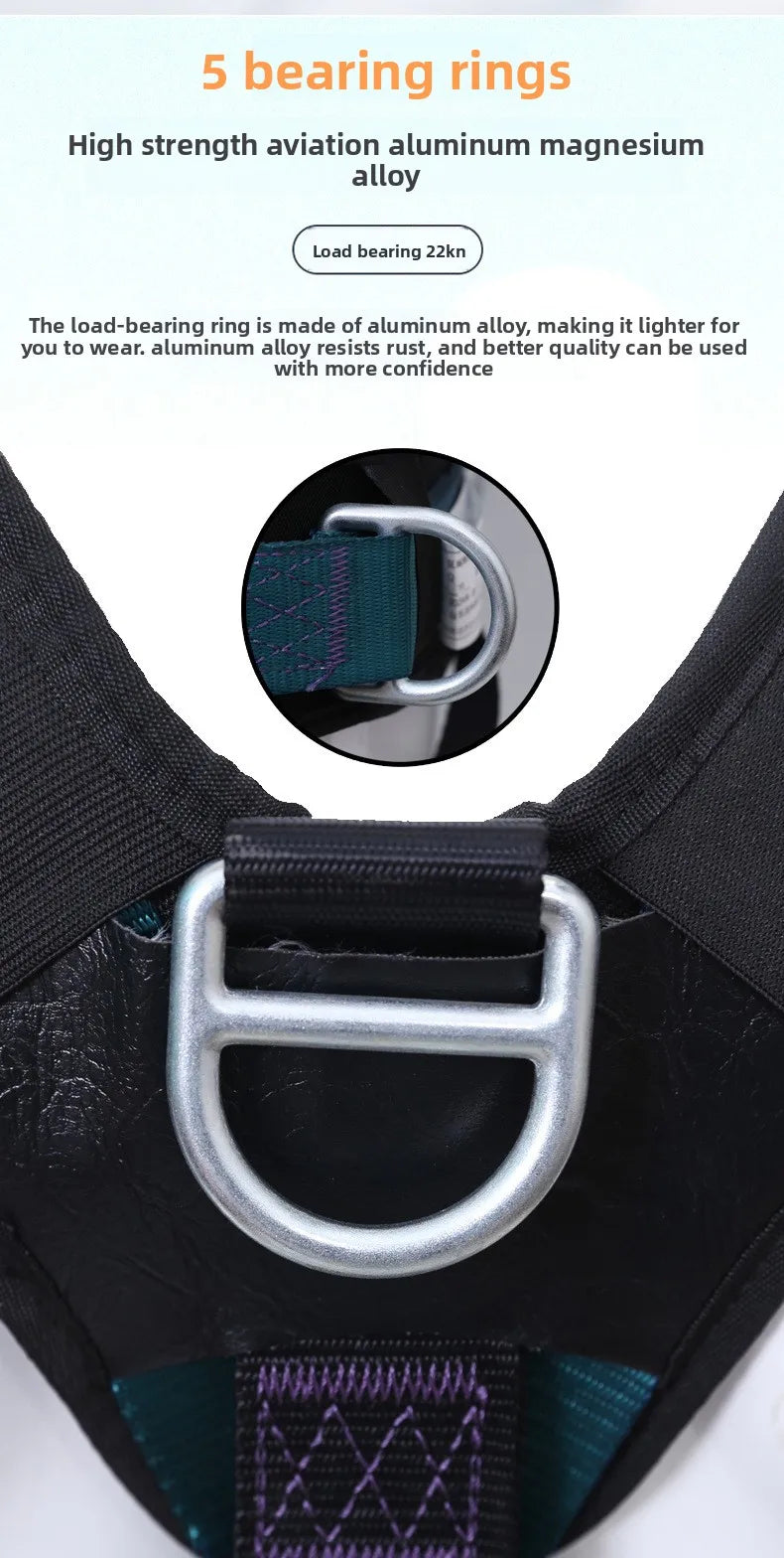 High Altitude Work Safety Harness 5-Point Full Body Safety Belt Outdoor Climbing Mountaineering Construction Rescue Equipment