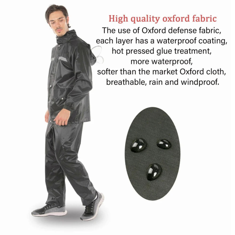 Rain Suit for Men Women Jackets Pant Gear Waterproof Motorcycle Hivis Raincoat