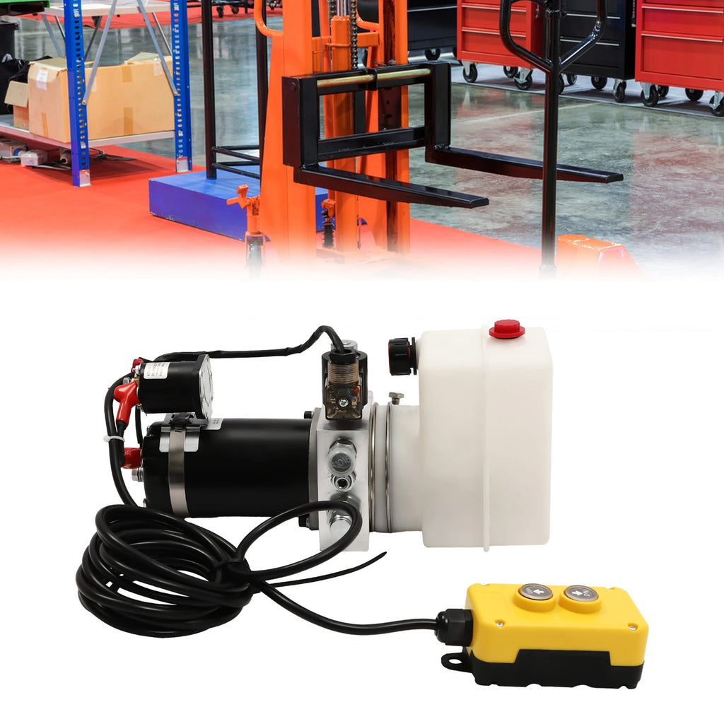 Hydraulic Pump for Dump Trailer, 12V Hydraulic Power Unit , 800W Single Acting Dump Truck Hydraulic Pump Remote Control 1.5L