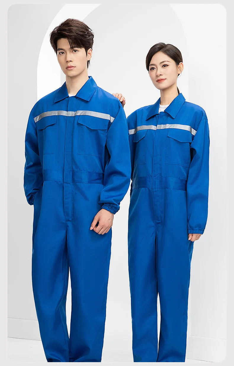 Men's reflective overalls, wear-resistant and dirt-resistant, shipyard workshop construction safety and labor protection overall