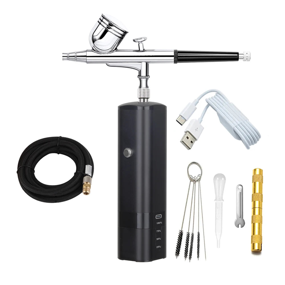 Rechargeable Wireless Cake Decoration Powerful Tools Mini Air Brush Painting Decorating Airbrush Tan Master Compressor Kits