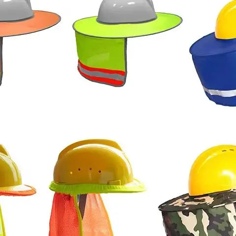 Summer Sun Shade Safety Hard Hat Neck Shield Helmets Reflective Hat Brim Reflective Cap Cover for Construction Workers