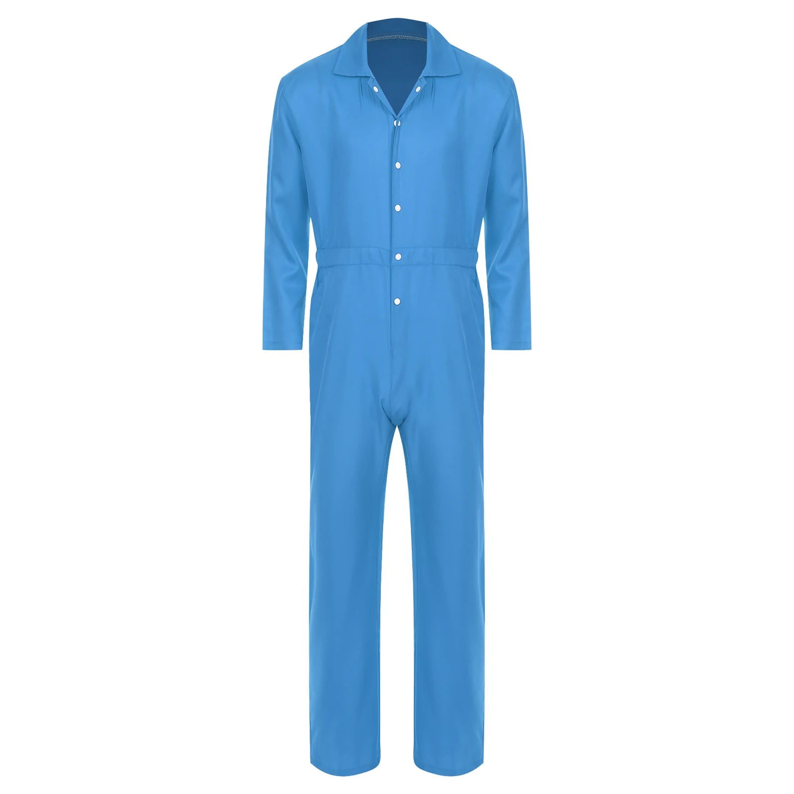 Mens Wear Button-up Work Coveralls Jumpsuit Resistant Overalls Costume Turn-down Collar Bodysuit Long Sleeve Workshops Uniforms