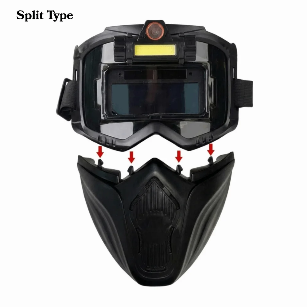 Auto Darkening Auto Darkening Welding Helmet Integrated Type Equipped with Headlights Welding Mask Adjustable Band Split Type