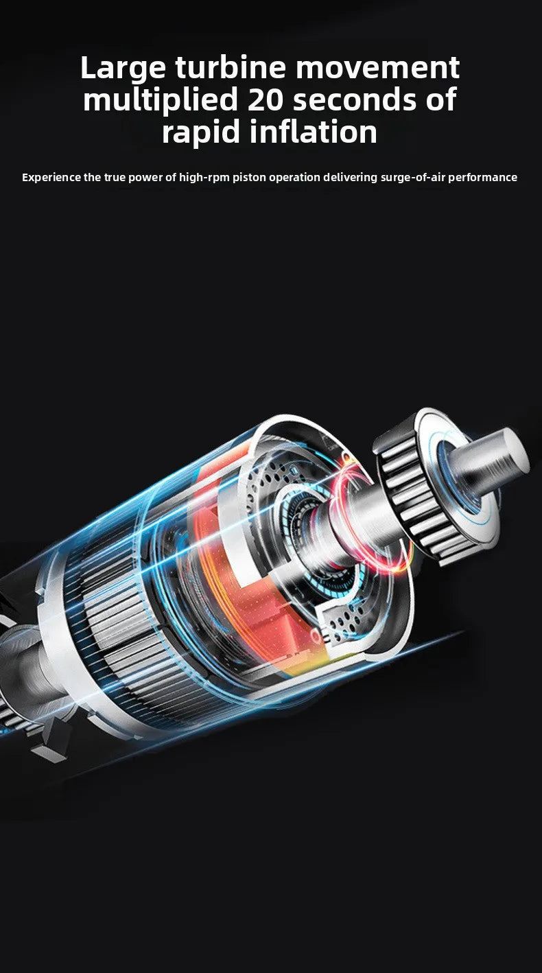 Wireless Portable Air Compressor 150PSI Electric Tire Inflator with LED Light Digital LCD Display for Car Bicycle Fast Air Pump