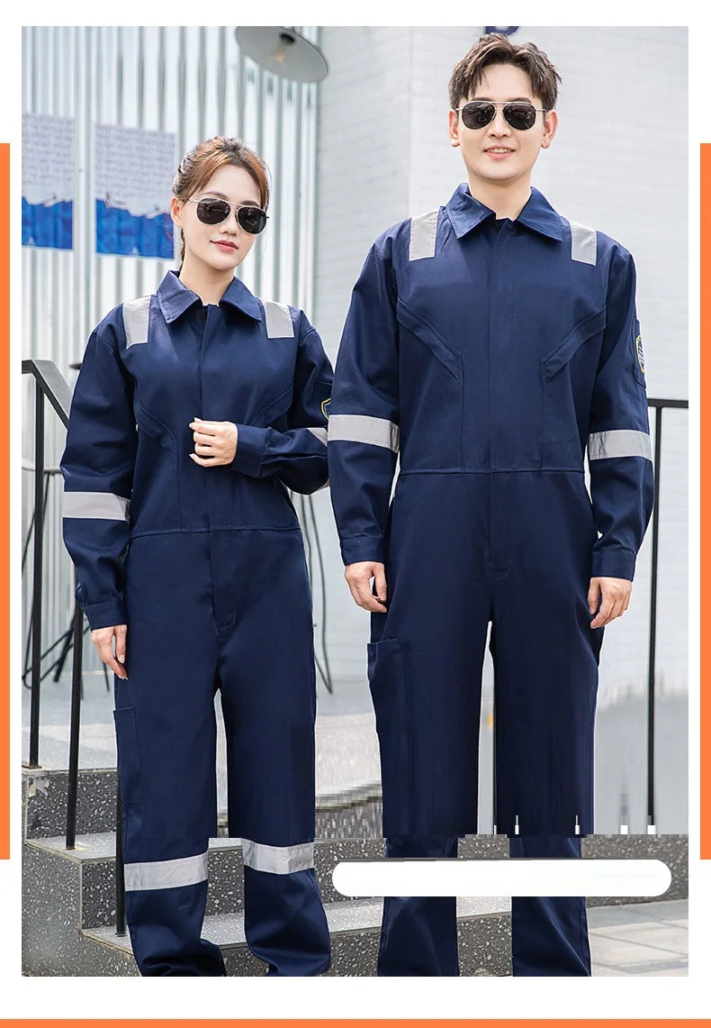 High Temperature Resistant Uniform Anti-static Flame Resistant Coveralls Hi Vis Safe Clothing Cotton Work Overall Welding Suit