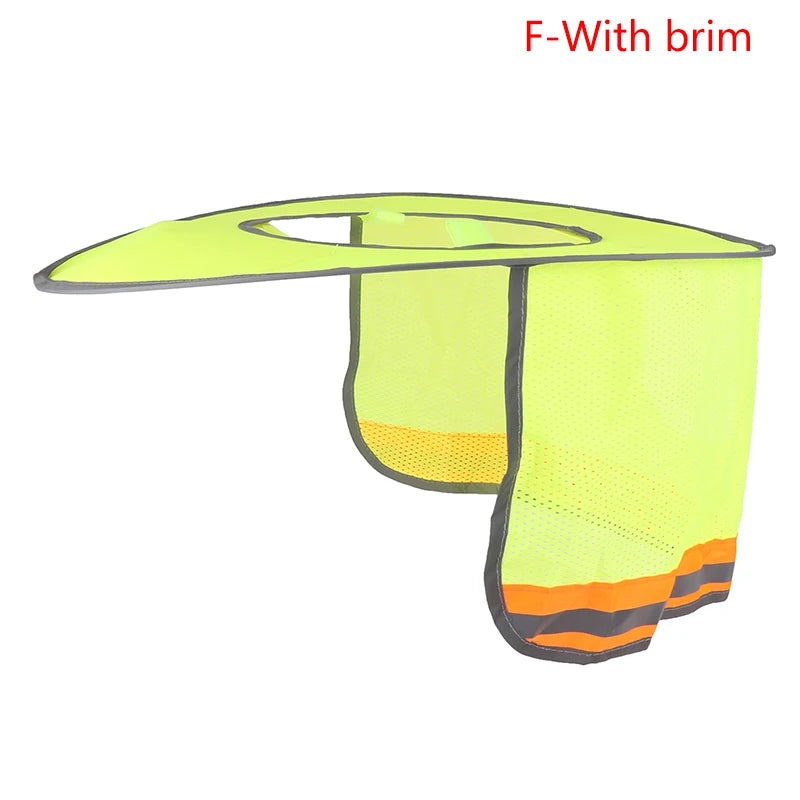 Summer Sun Shade Safety Hard Hat Neck Shield Helmets Reflective Hat Brim Reflective Cap Cover for Construction Workers