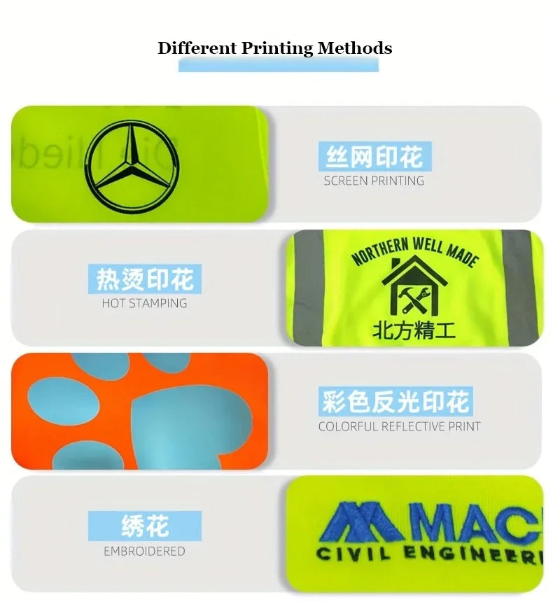 Blue Mesh Safety Vest With Pockets Breathable Summer Workwear Waistcoat for Contruction High Visibility Reflective Jacket