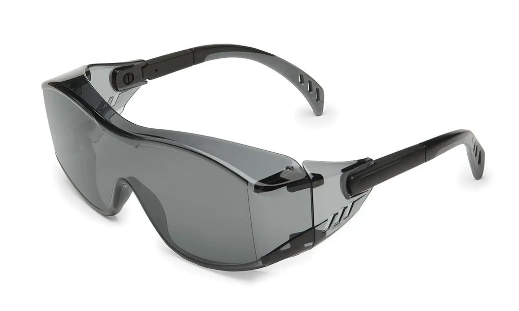 Over-The-Glass Safety Glasses with Gray Lens, Adjustable Fit, ANSI Z87.1+ Certified for Eye Protection