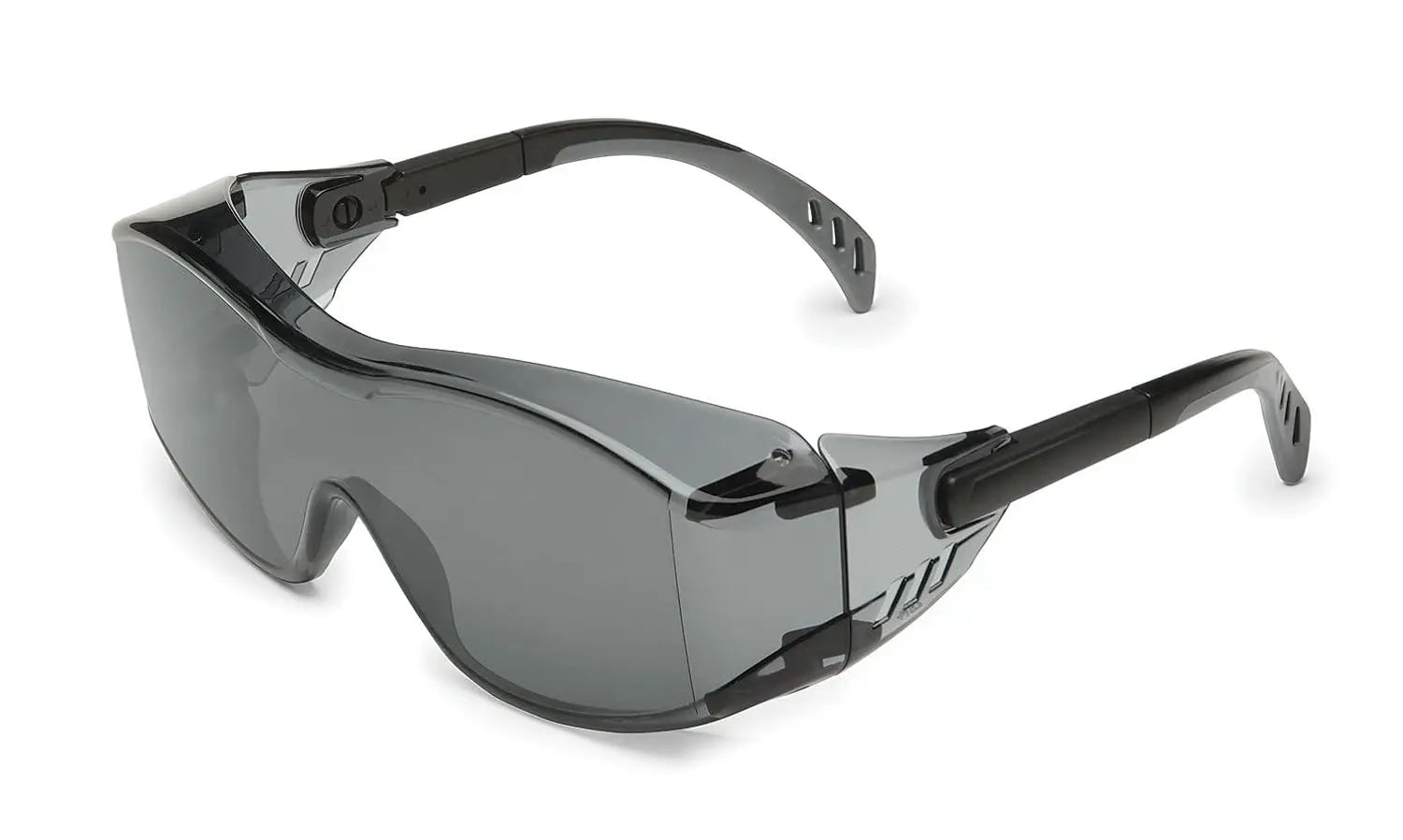 Over-The-Glass Safety Glasses with Gray Lens, Adjustable Fit, ANSI Z87.1+ Certified for Eye Protection