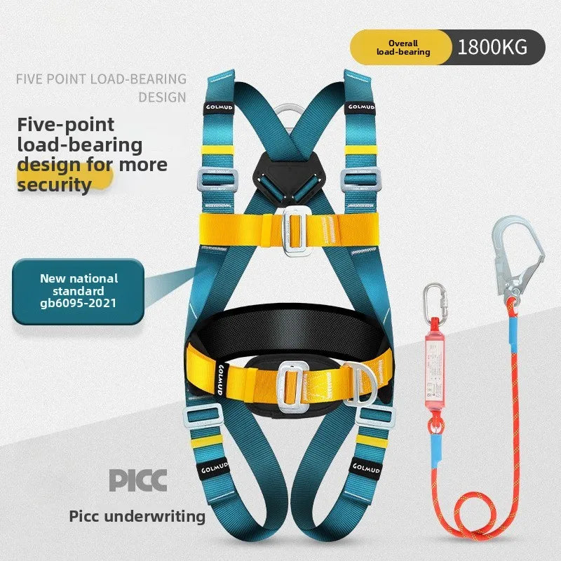 Safety Harness for Work in Height with Safety Rope Belt Carabiner Outdoor Climbing Industrial Full Body Security Protection
