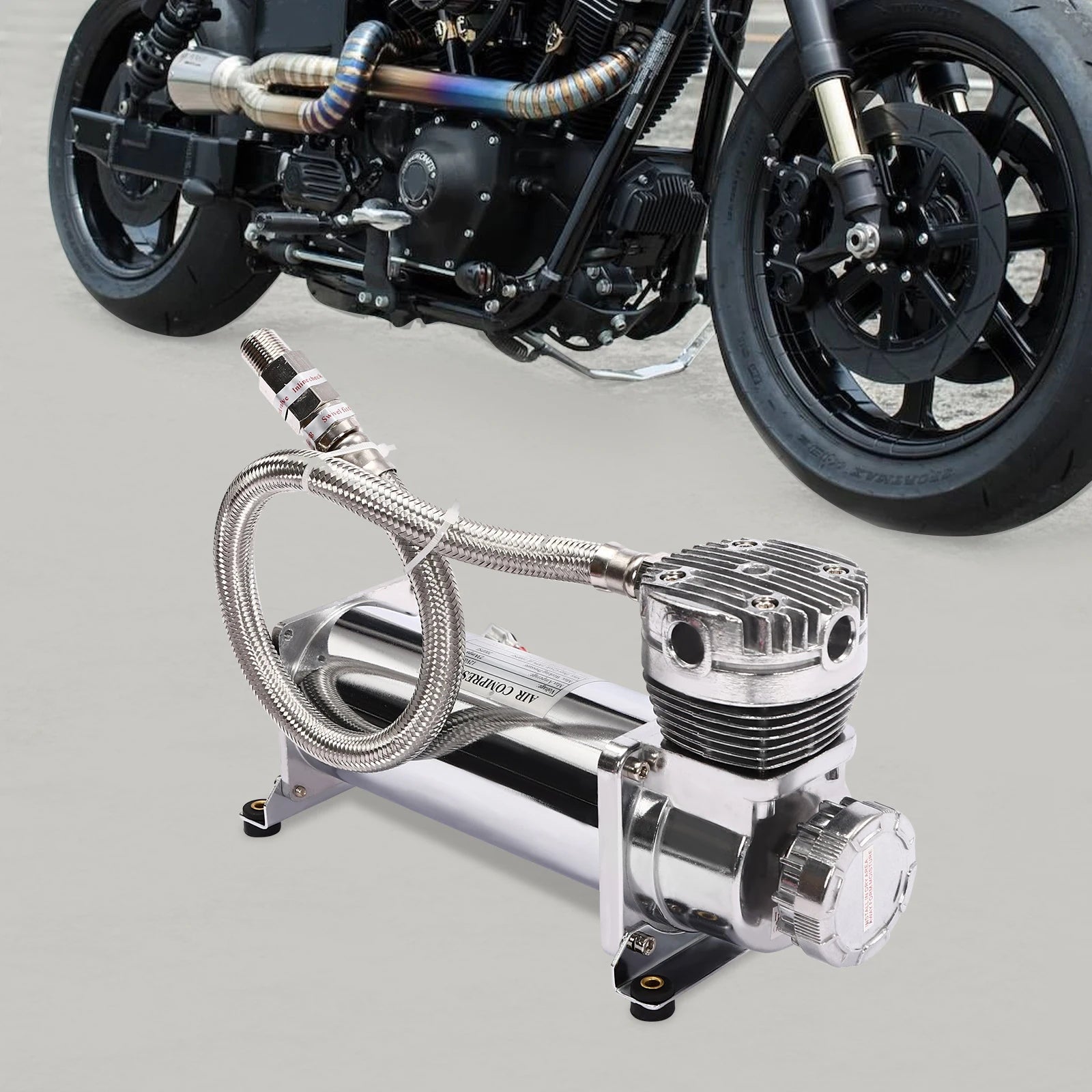 12V 200PSI Portable Air Compressor Kit 1.8CFM Air Ride Suspension Compressor Onboard Air Compressor for Tire Inflation