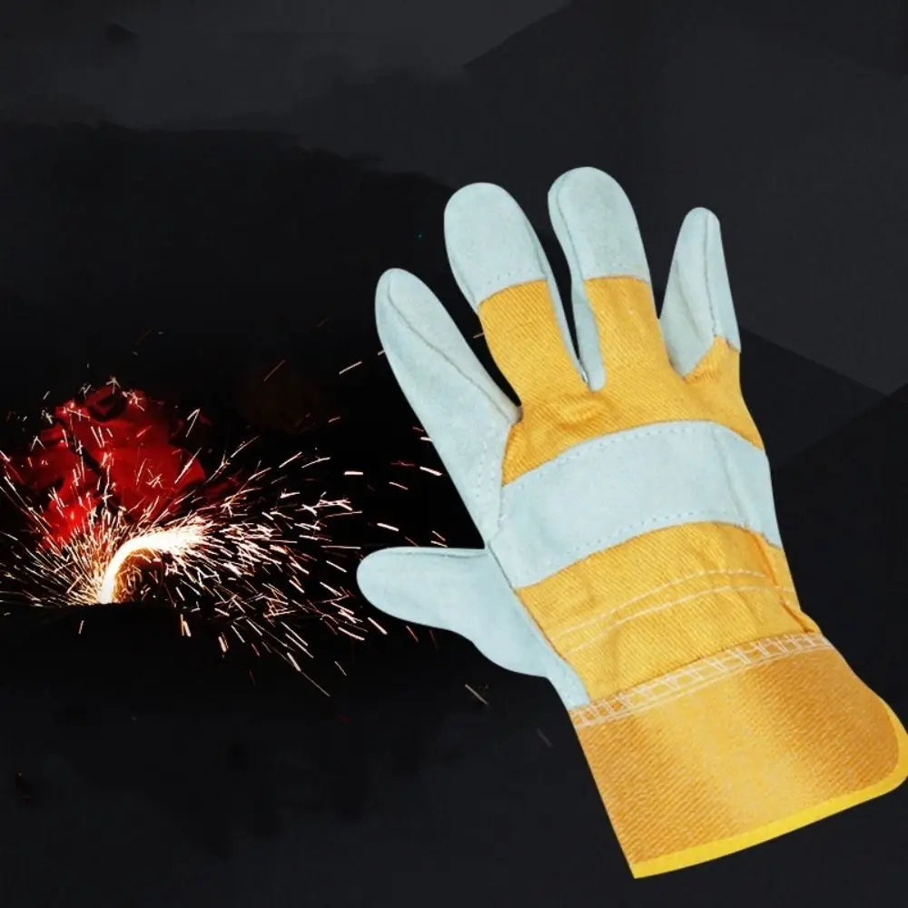 Cowhide Leather Gardening Gloves Heat Resistant Safety Durian Picking Gloves Thorn-proof Welding Flame Retardant