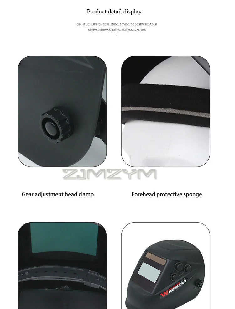 Large View Welder Protect Mask Automatic Dimming Welding Facemask 4 Sensors Solar Cell Powered Grinding Welding Cutting Helmet